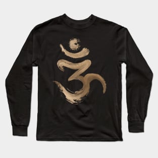 OM symbol - Golden Brushstroke Long Sleeve T-Shirt